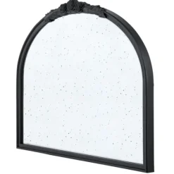 Kirkland's Home Wide Arch Black Floral Scroll Mirror- Decorative Mirrors