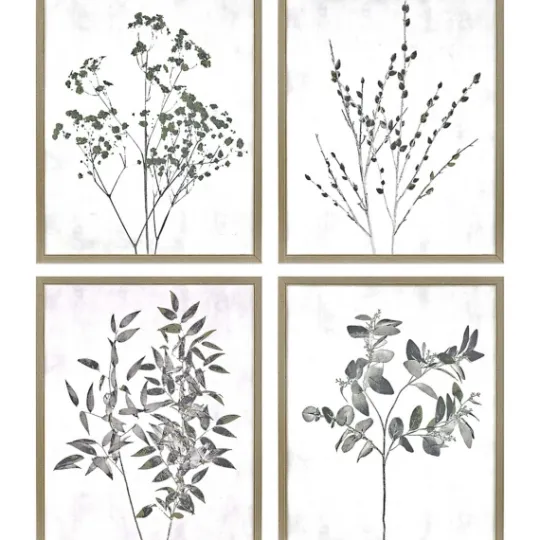 Kirkland's Home Wild Golden Floral 4-Pc. Framed Art Print Set- Framed Art