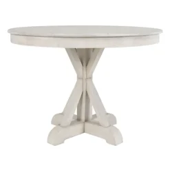 Kirkland's Home Willa White Reclaimed Pine Wood Dining Table- Dining Tables
