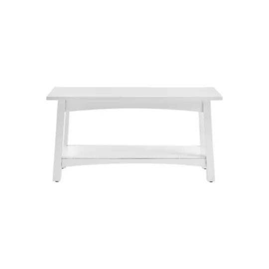 Kirkland's Home Willis Wooden Lower Shelf Bench- Benches & Ottomans