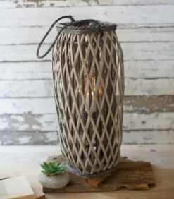 Kirkland's Home Willow Woven Oval Lantern, 23 In.- Lanterns