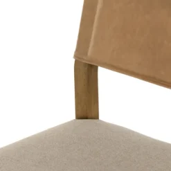 Kirkland's Home Winchester Tan Upholstered Wood Bar Stool- Bar Stools & Counter Height Stools