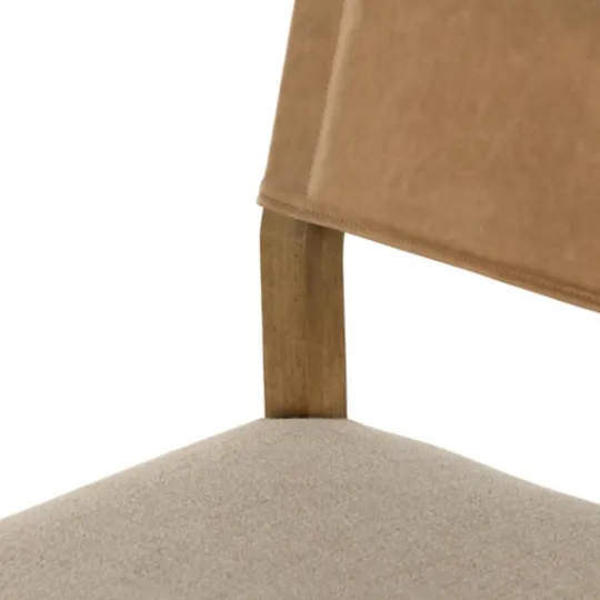 Kirkland's Home Winchester Tan Upholstered Wood Bar Stool- Bar Stools & Counter Height Stools
