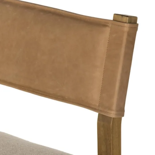 Kirkland's Home Winchester Tan Upholstered Wood Bar Stool- Bar Stools & Counter Height Stools