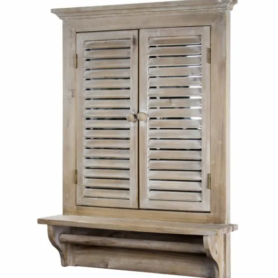 Kirkland's Home Window Shutter Mirror With Shelf And Towel Rod- Decorative Mirrors