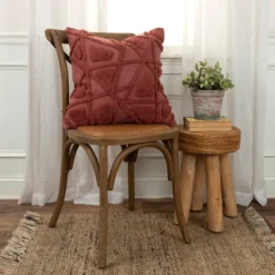 Kirkland's Home Wine Geo Tufted Throw Pillow- Pillows
