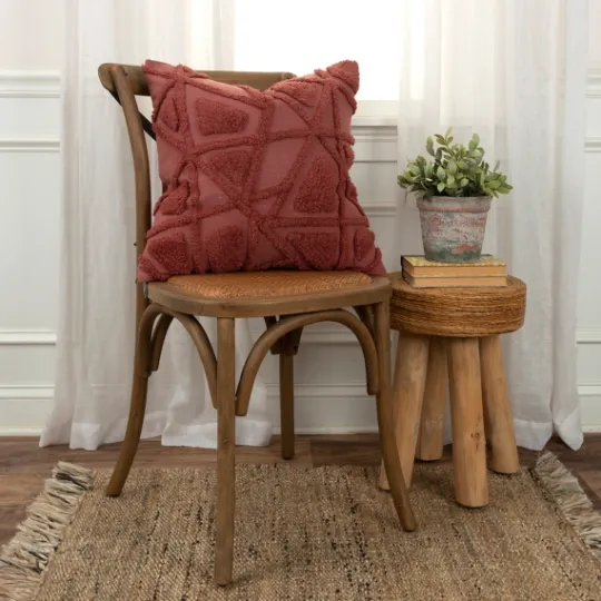 Kirkland's Home Wine Geo Tufted Throw Pillow- Pillows