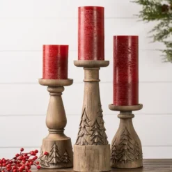 Kirkland's Home Winter Forest Candle Holders, Set Of 3- Candle Holders