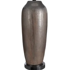 Kirkland's Home Wire-Brushed Silver And Brown Column Table Lamp- Table Lamps
