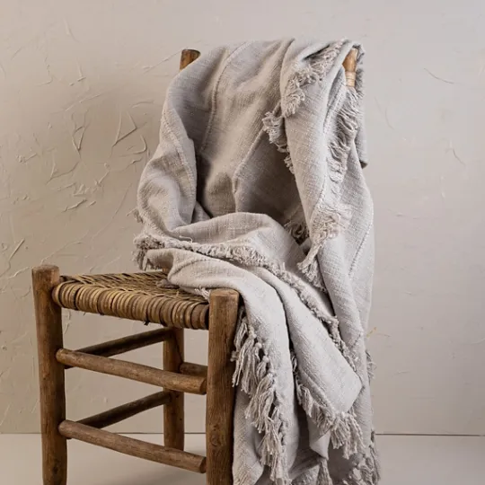 Kirkland's Home With Fringe Rayon Throw Blanket- Blankets & Throws