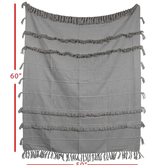 Kirkland's Home With Fringe Rayon Throw Blanket- Blankets & Throws