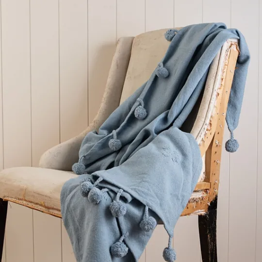Kirkland's Home With Pom Poms Throw Blanket- Blankets & Throws