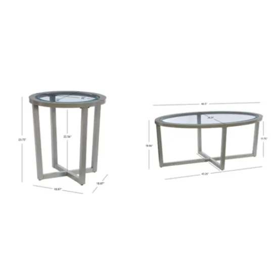 Kirkland's Home Wood & Glass Top 3-Pc. Table Set- Coffee Tables