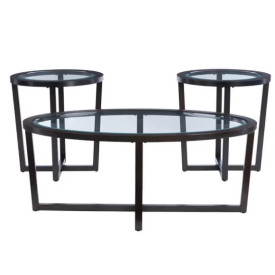 Kirkland's Home Wood & Glass Top 3-Pc. Table Set- Coffee Tables