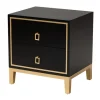 Kirkland's Home Wood & Gold Accent 2-Drawer Nightstand- Nightstands