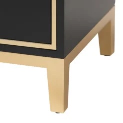 Kirkland's Home Wood & Gold Accent 2-Drawer Nightstand- Nightstands