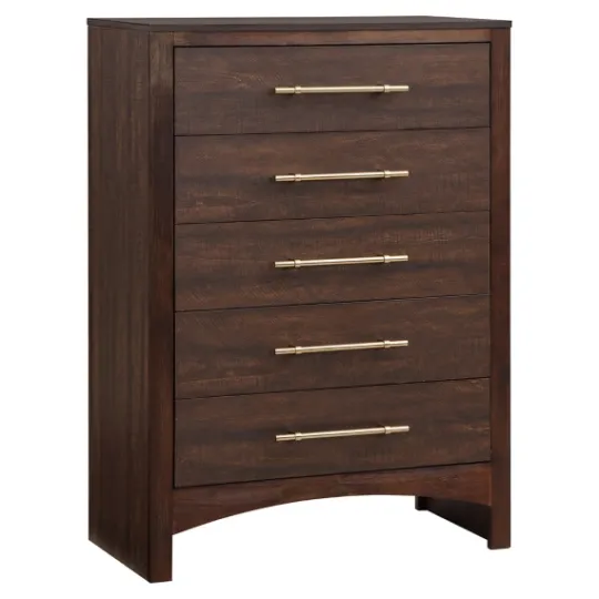 Kirkland's Home Wood & Gold Hardware 5-Drawer Chest- Dressers & Chests