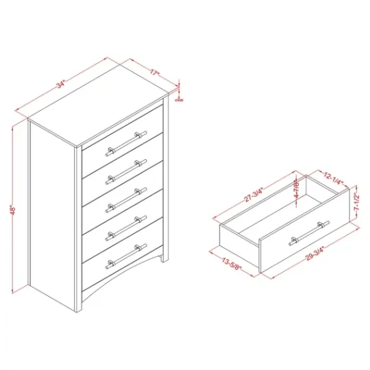 Kirkland's Home Wood & Gold Hardware 5-Drawer Chest- Dressers & Chests