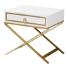 Kirkland's Home Wood & Gold X-Base Nightstand- Nightstands