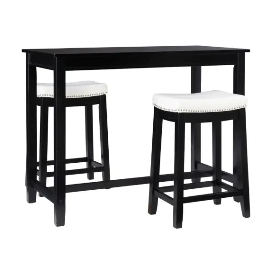 Kirkland's Home Wood & Upholstered Stools 3-Pc. Dining Set- Dining Tables