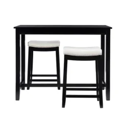 Kirkland's Home Wood & Upholstered Stools 3-Pc. Dining Set- Dining Tables