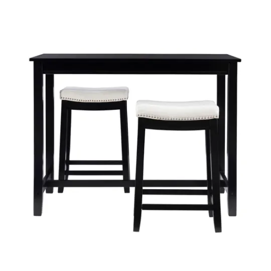 Kirkland's Home Wood & Upholstered Stools 3-Pc. Dining Set- Dining Tables