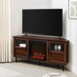 Kirkland's Home Wood Alcove Doors Led Fireplace Media Cabinet- Tv Stands & Media Consoles