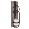 Kirkland's Home Wood And Black Metal Geometric Sconce- Sconces