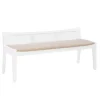Kirkland's Home Wood And Cane Upholstered Bench- Benches & Ottomans