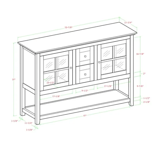 Kirkland's Home Wood And Glass Buffet Cabinet- Cabinets & Sideboards