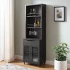 Kirkland's Home Wood And Glass 2-Door Bar Cabinet- Kitchen Islands & Bar Carts