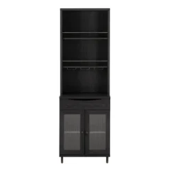 Kirkland's Home Wood And Glass 2-Door Bar Cabinet- Kitchen Islands & Bar Carts