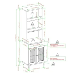 Kirkland's Home Wood And Glass 2-Door Bar Cabinet- Kitchen Islands & Bar Carts