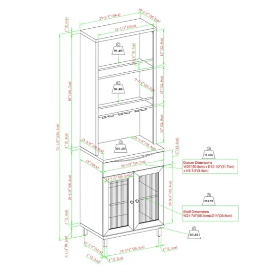 Kirkland's Home Wood And Glass 2-Door Bar Cabinet- Kitchen Islands & Bar Carts