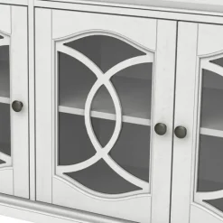 Kirkland's Home Wood And Glass 4-Door Media Cabinet- Tv Stands & Media Consoles