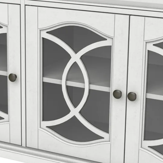 Kirkland's Home Wood And Glass 4-Door Media Cabinet- Tv Stands & Media Consoles