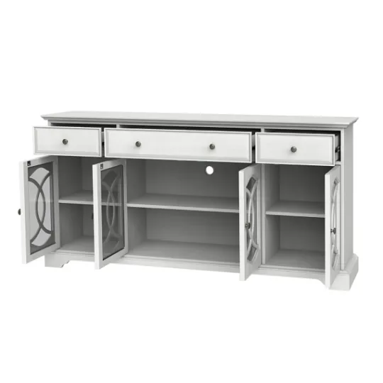 Kirkland's Home Wood And Glass 4-Door Media Cabinet- Tv Stands & Media Consoles