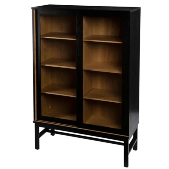 Kirkland's Home Wood And Glass 8-Shelf Cabinet- Cabinets & Sideboards