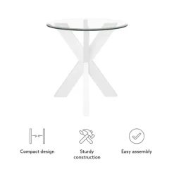 Kirkland's Home Wood And Glass Top X-Base Accent Table- Accent & End Tables