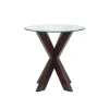 Kirkland's Home Wood And Glass Top X-Base Accent Table- Accent & End Tables