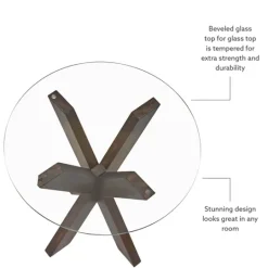 Kirkland's Home Wood And Glass Top X-Base Accent Table- Accent & End Tables