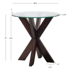 Kirkland's Home Wood And Glass Top X-Base Accent Table- Accent & End Tables
