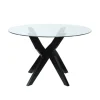 Kirkland's Home Wood And Glass X-Base Dining Table- Dining Tables