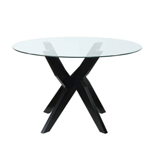 Kirkland's Home Wood And Glass X-Base Dining Table- Dining Tables