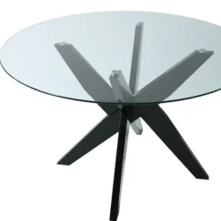 Kirkland's Home Wood And Glass X-Base Dining Table- Dining Tables