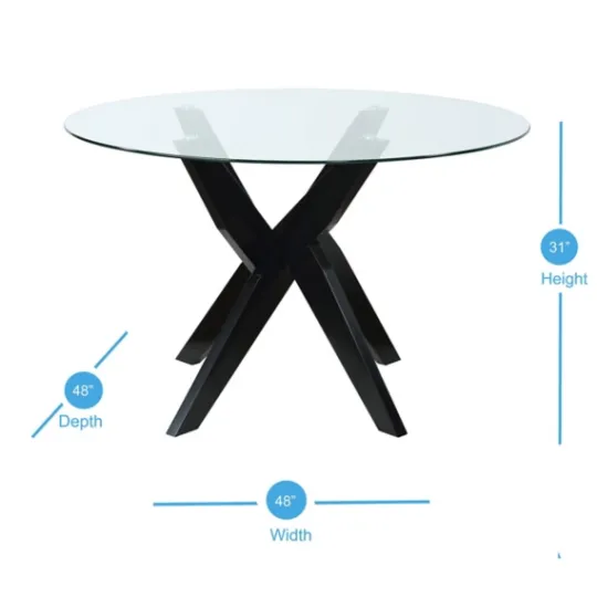 Kirkland's Home Wood And Glass X-Base Dining Table- Dining Tables