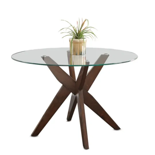 Kirkland's Home Wood And Glass X-Base Dining Table- Dining Tables