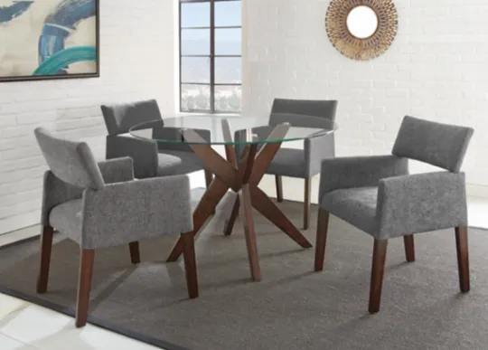 Kirkland's Home Wood And Glass X-Base Dining Table- Dining Tables