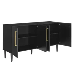 Kirkland's Home Wood And Gold 4-Door Cabinet- Cabinets & Sideboards
