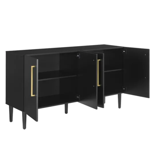 Kirkland's Home Wood And Gold 4-Door Cabinet- Cabinets & Sideboards